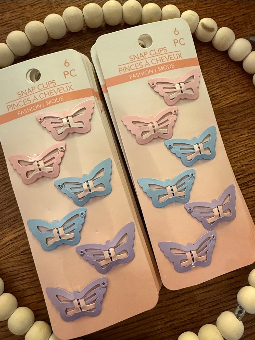 Metal Butterfly Snap Hair Clips - Pastel Pink, Blue, Purple